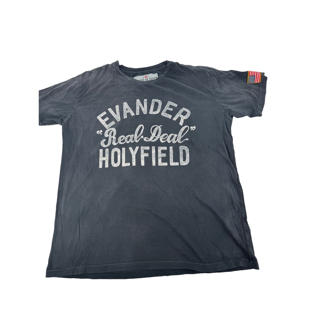 Roots of Fight Evander Holyfield Shirt Mens XXL Black Real Deal Boxing Graphic